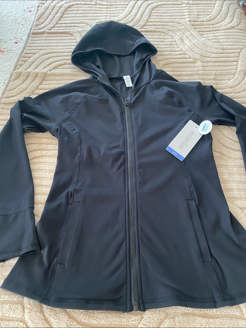 Marika Black Hooded Utility Active Jacket